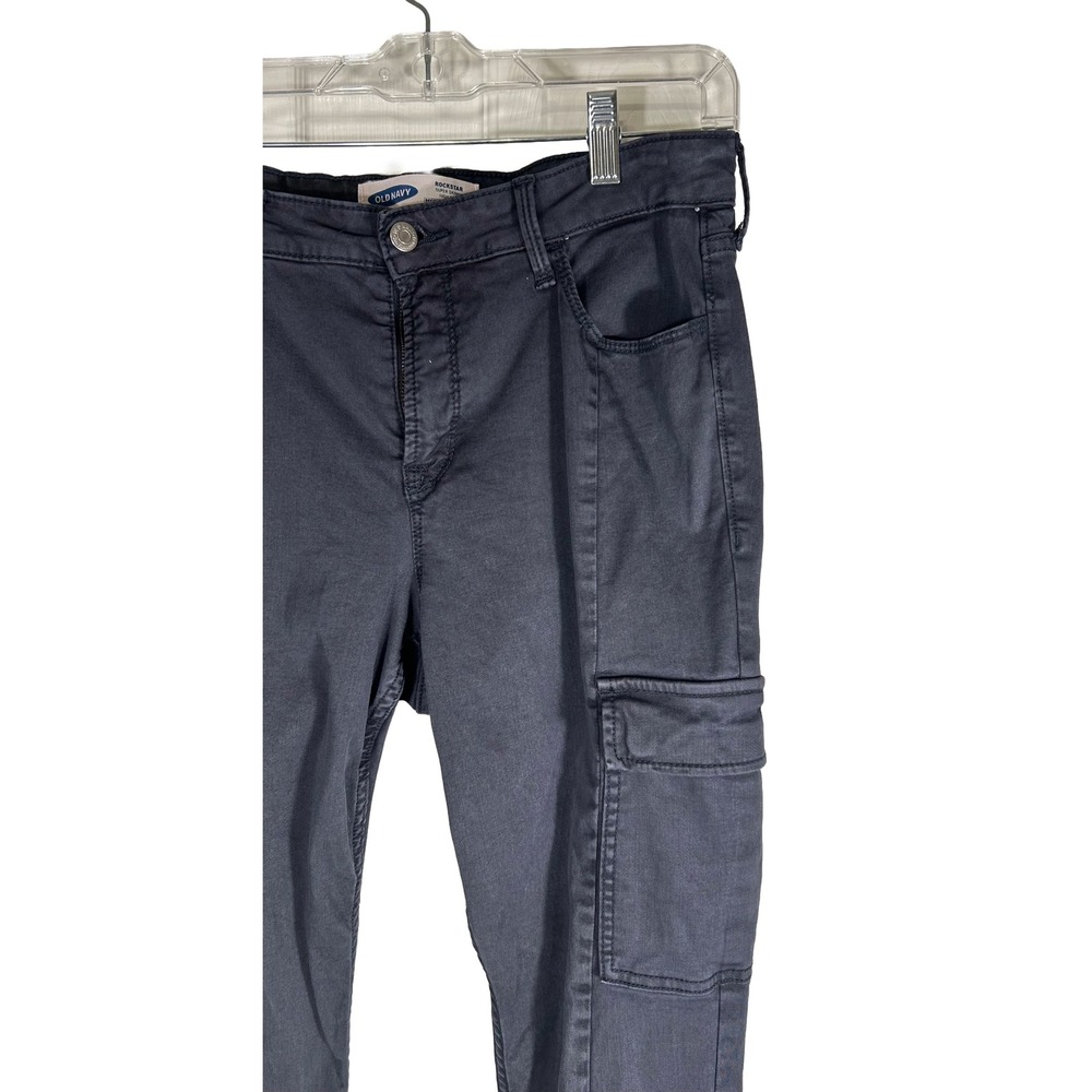 Old Navy Rockstar Super Skinny High Rise Cargo Pants Dark Grey Women‎ Size 10 - Picture 2 of 8